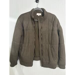 Skies Are Blue Olive Green Quilted Zip-Up Jacket – Women’s Size Small